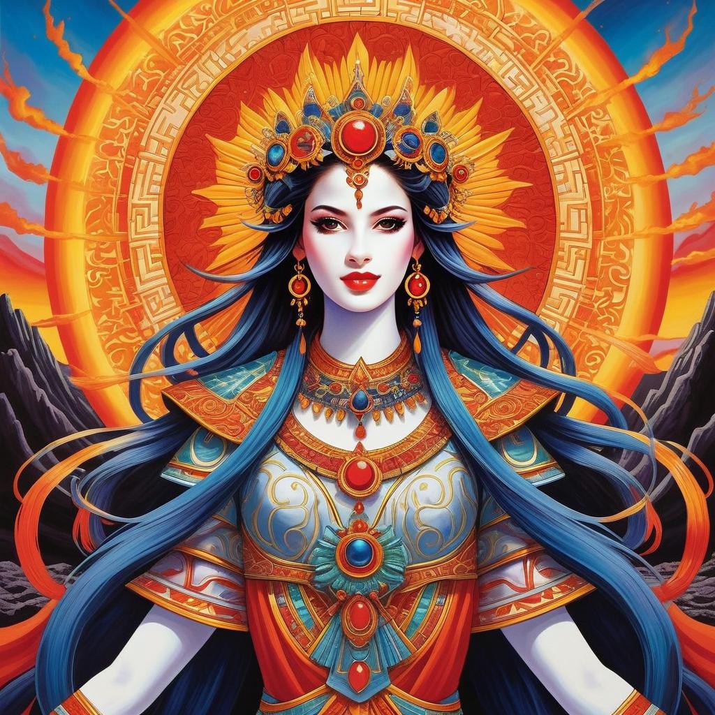 Regal Woman in Ornamental Armor