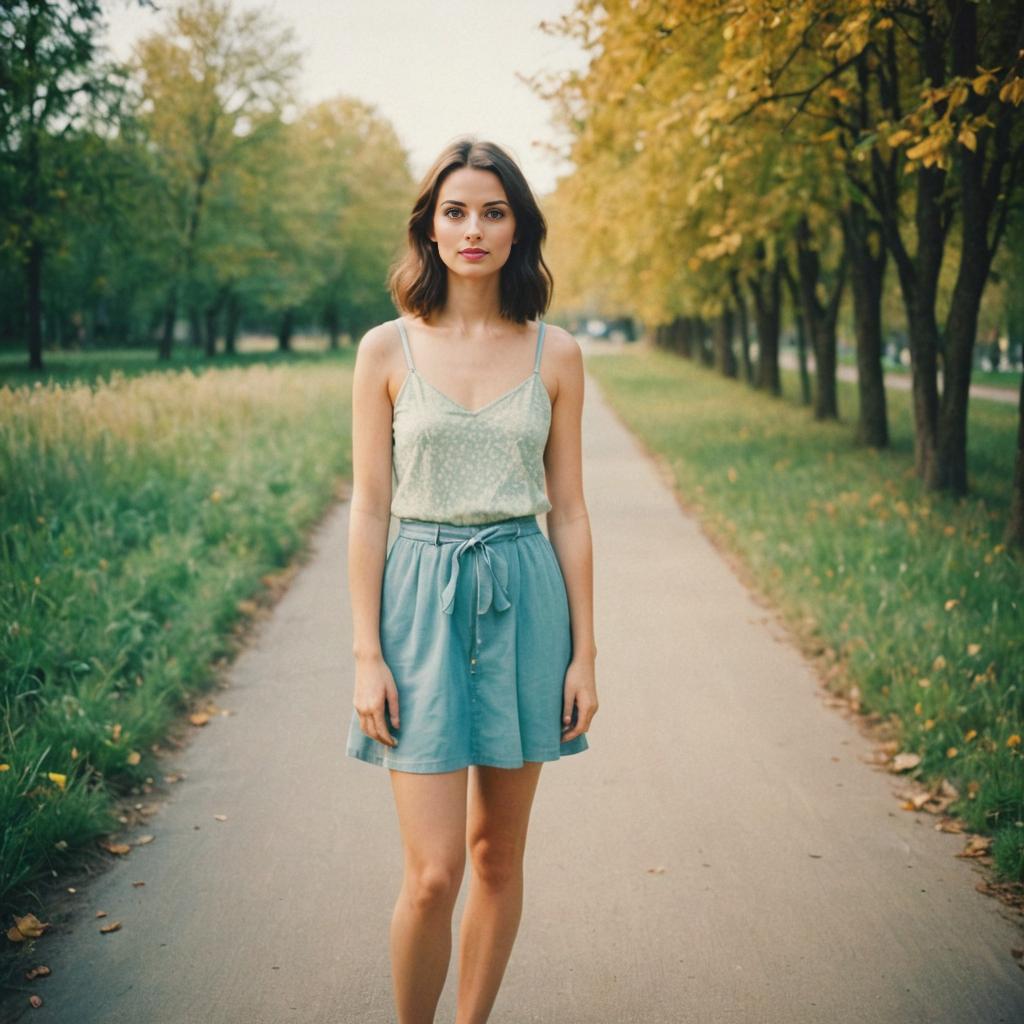 Vintage Lomography Portrait of a Young Woman