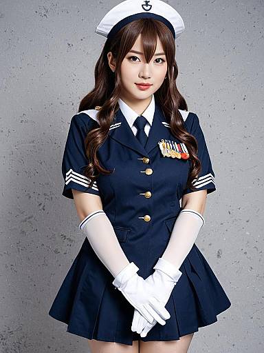 Ashigara Kai Ni KanColle Cosplay Woman in Navy Uniform