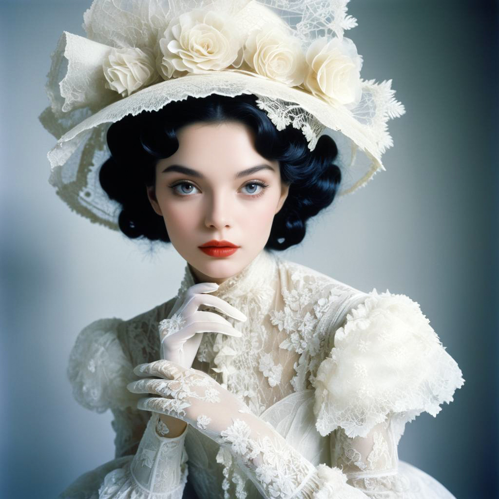 Elegant Vintage Portrait of a Woman with Roses