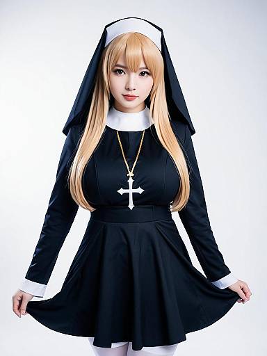 Aponia Honkai Impact Nun Cosplay Photo Realistic Portrait