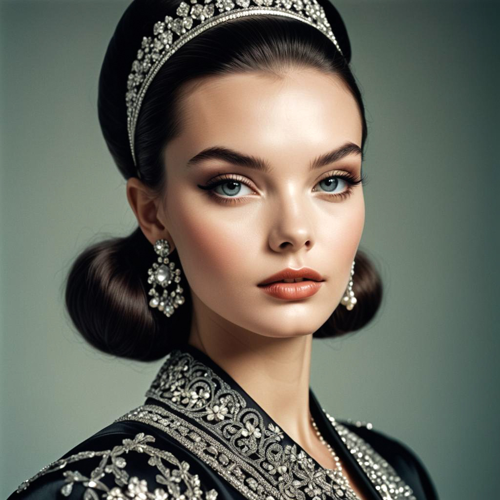 Elegant Woman in Traditional Attire with Jewelry