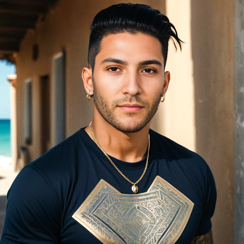 Confident Young Man in Stylish Coastal Fashion