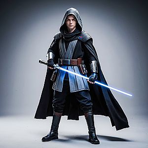 Futuristic Warrior with Energy Sword