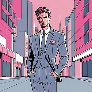 Confident Man in Tailored Suit in Urban Setting