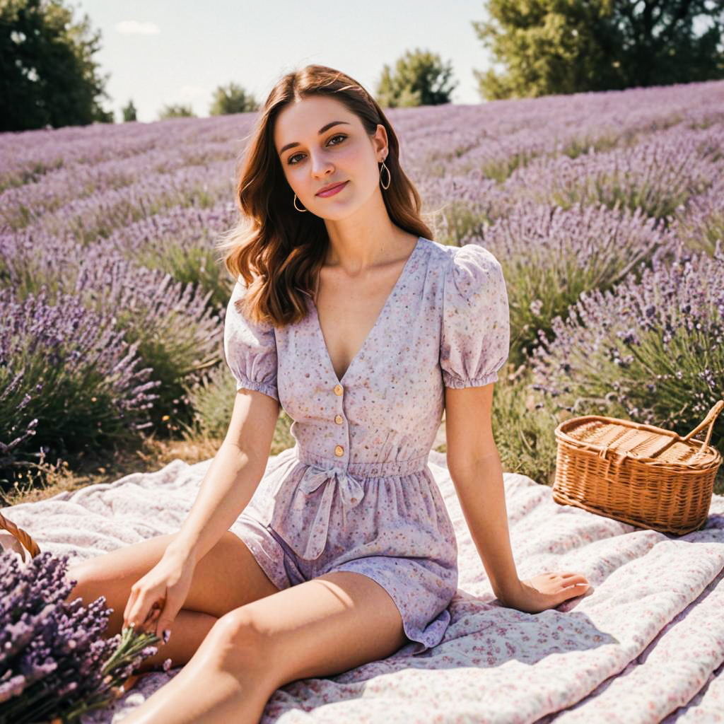 Young Woman in Lavender Field