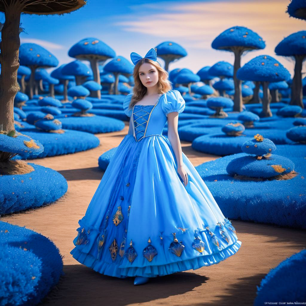 Alice in Wonderland Costume in Whimsical Landscape