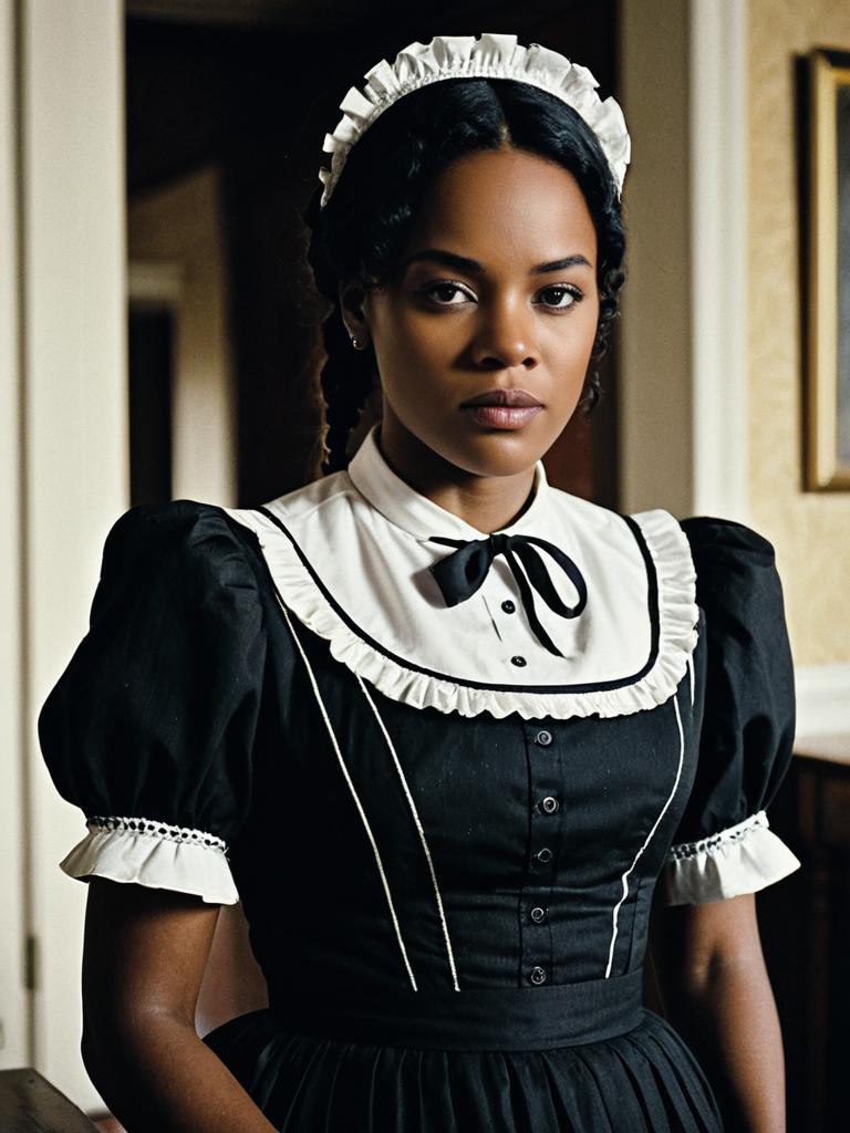 Woman in Classic Maid Uniform Inspired by Django Unchained