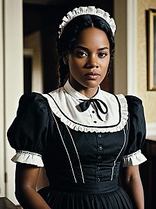 Woman in Classic Maid Uniform Inspired by Django Unchained