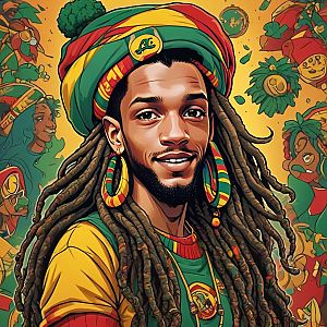 Vibrant Rastafarian Man Illustration