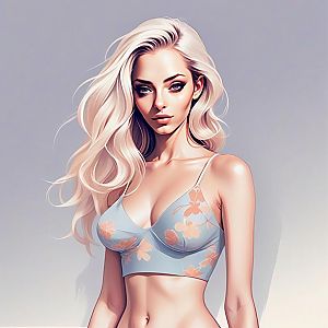 Portrait of a Young Woman with Platinum Blonde Hair