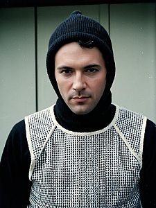 Cinematic Portrait of a Man in Knitwear