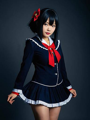 Sexy Cosplay Woman in Kanako Kasugazaki School Uniform Costume