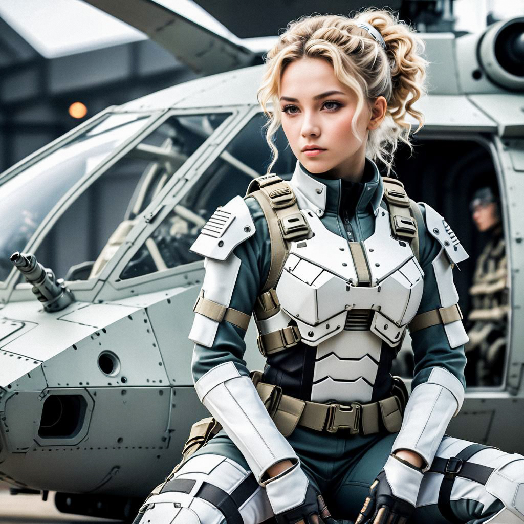 Determined Woman in Futuristic Tactical Armor Determined Woman in Futuristic Tactical Armor