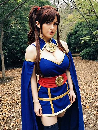 Kagero Fire Emblem Cosplay in Outdoor Forest Setting
