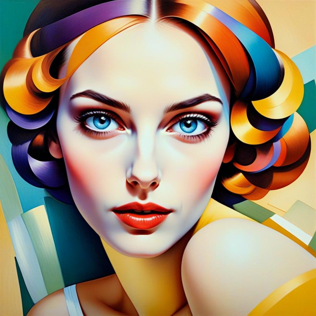 Vibrant Portrait of a Woman with Blue Eyes Vibrant Portrait of a Woman with Blue Eyes