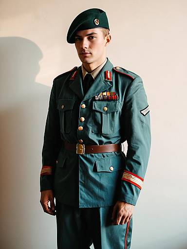 Man in Soldier Classic Cosplay Costume Realistic Photo
