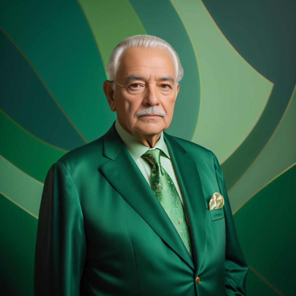 Elegant Older Man in Green Suit