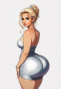 Glamorous Woman in Silver Mini Dress