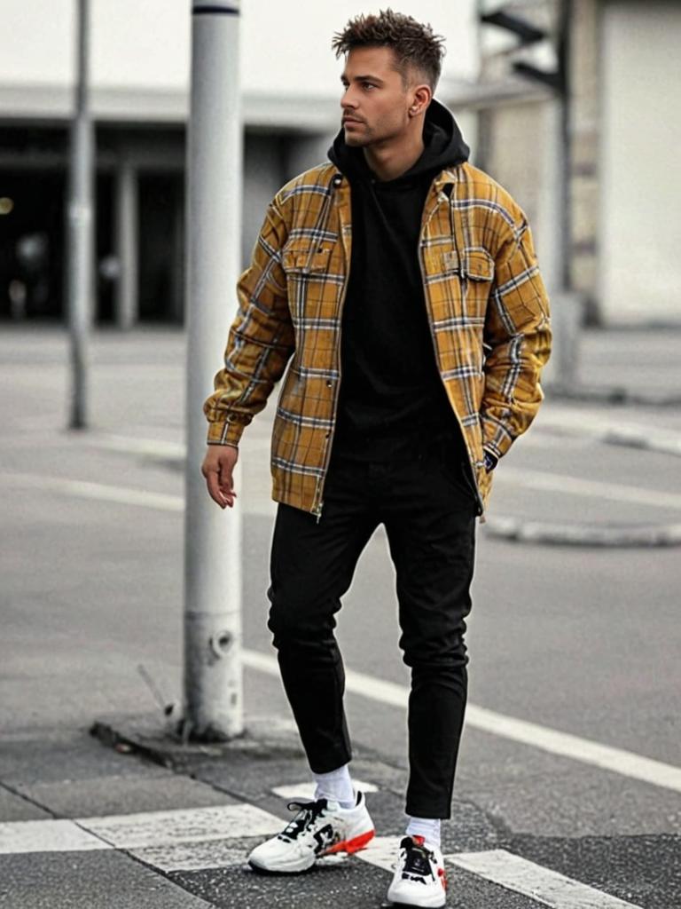 Stylish Man in Urban Streetwear