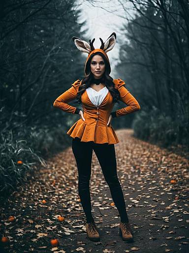 Woman in Bambi Halloween Costume Professional Cosplay Photography