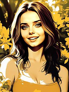 Smiling Woman Portrait in Golden Tones