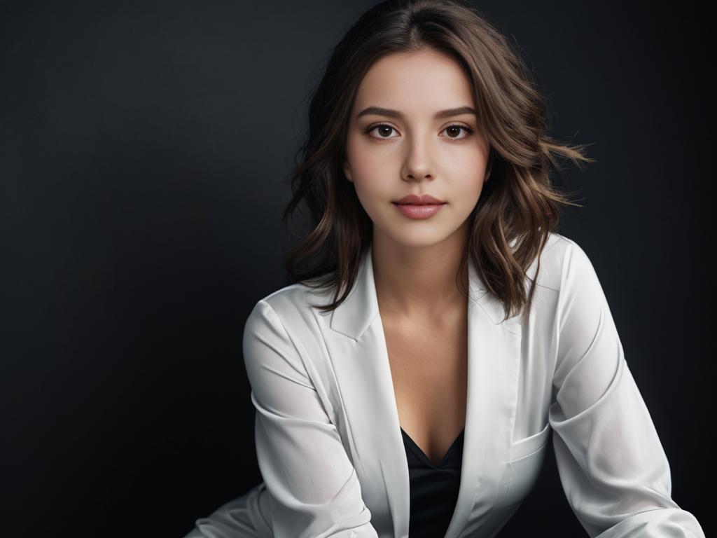 Confident Woman in White Blazer