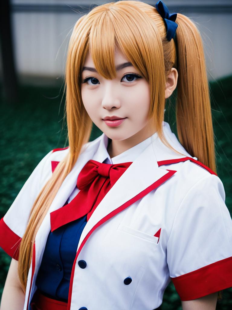 Woman Cosplaying Misuzu Aisaka in White and Red School Uniform