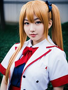 Woman Cosplaying Misuzu Aisaka in White and Red School Uniform