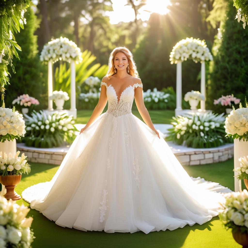 Elegant Bride in Outdoor Wedding Venue