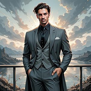 Confident Man in Tailored Suit Outdoors