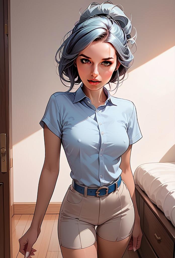 Confident Young Woman in Casual Stylish Attire Confident Young Woman in Casual Stylish Attire