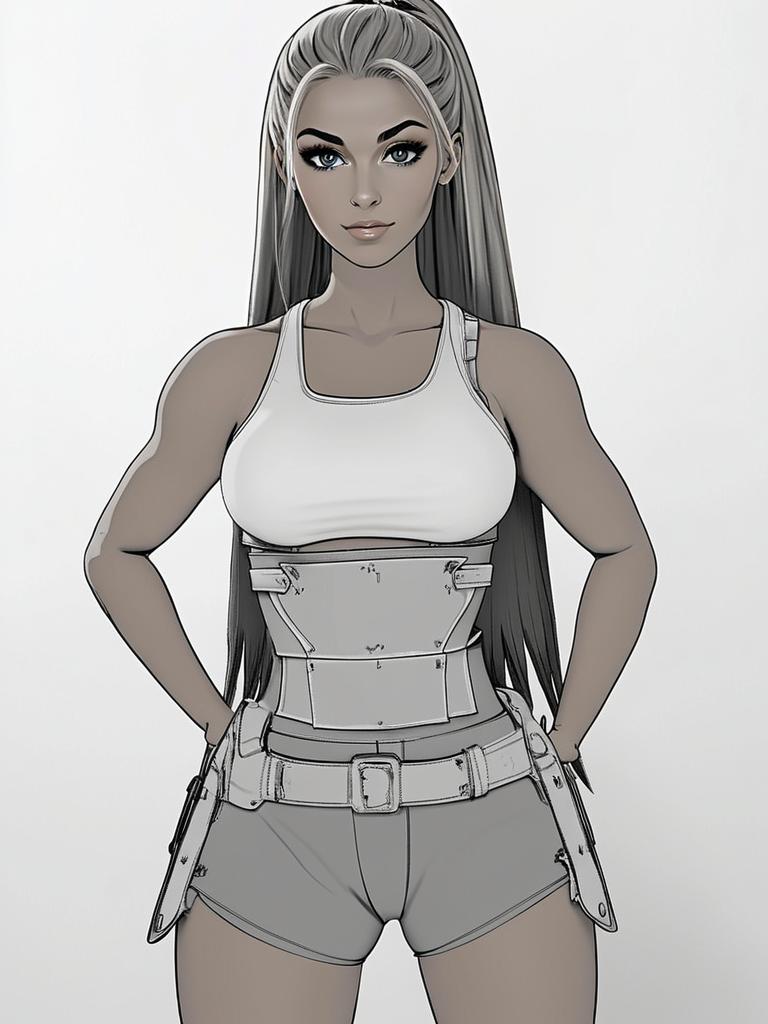 Confident Young Woman in Stylish Outfit