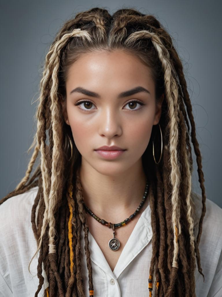 Young Woman with Dreadlocks - Studio Portrait