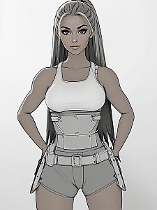 Confident Young Woman in Stylish Outfit