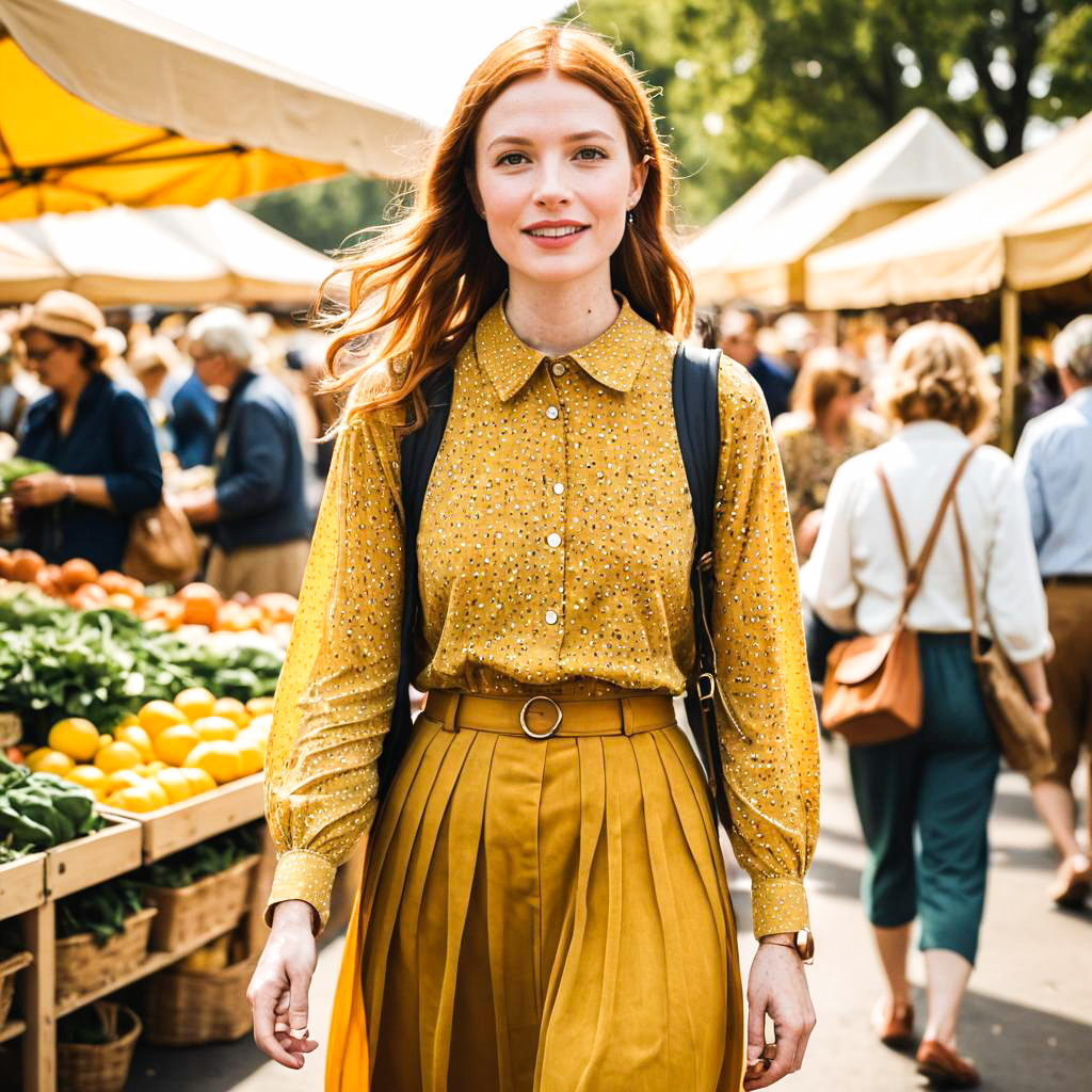 Confident Woman at Vibrant Market