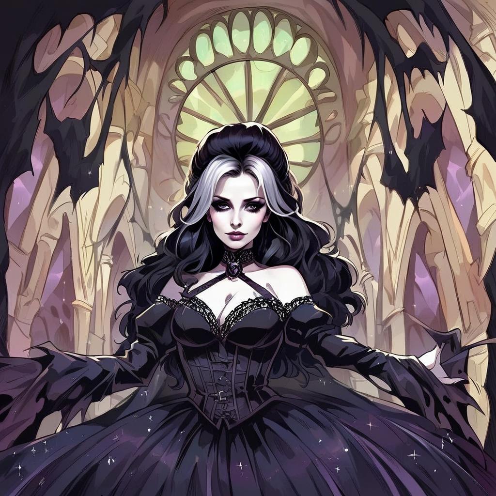 Elegant Woman in Dark Gown - Gothic Fantasy Art Elegant Woman in Dark Gown - Gothic Fantasy Art