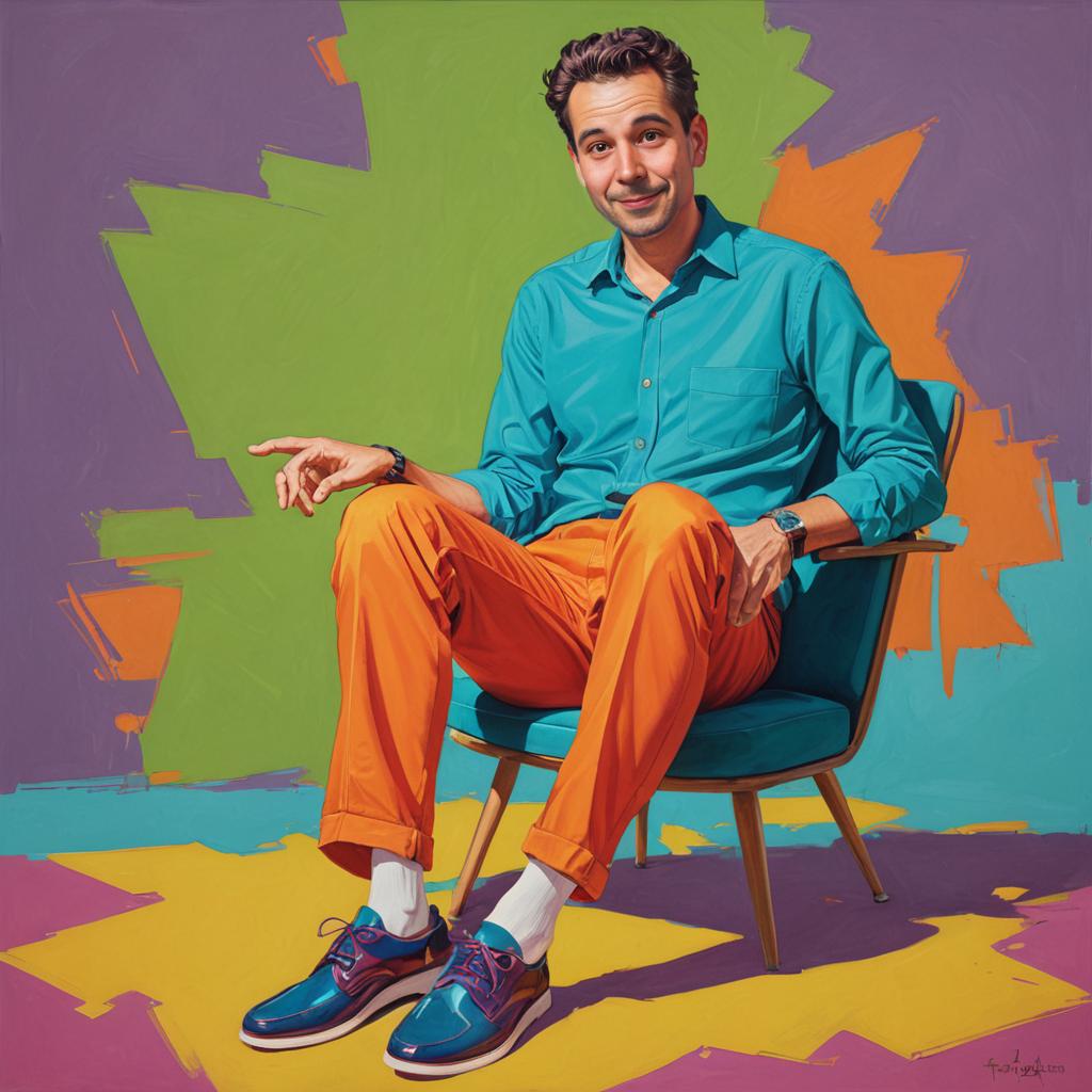 Colorful portrait of smiling man