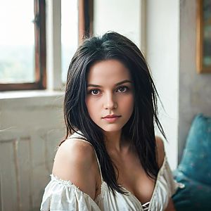 Young Woman in Cozy Indoor Setting