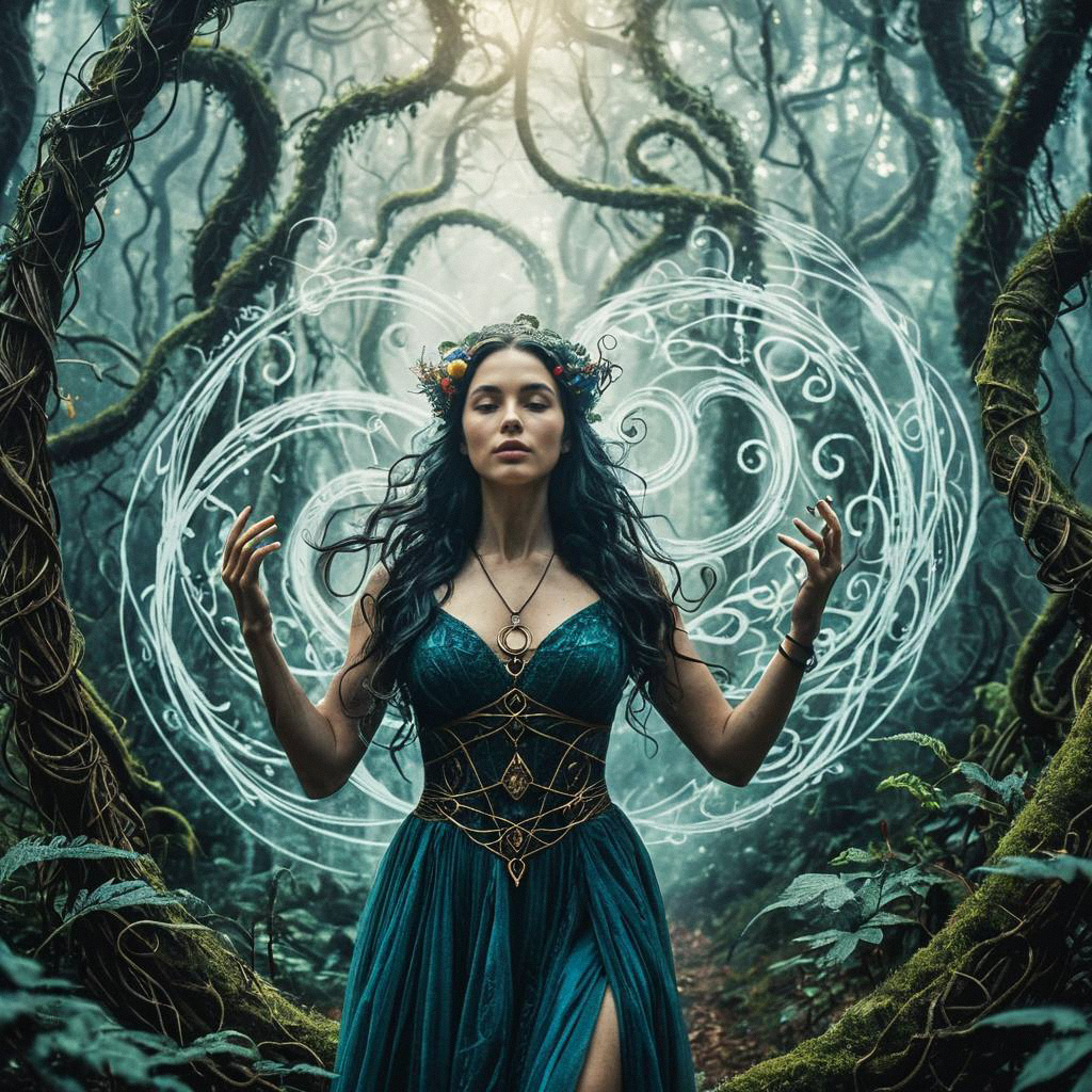 Mystical Woman in Enchanted Forest Mystical Woman in Enchanted Forest
