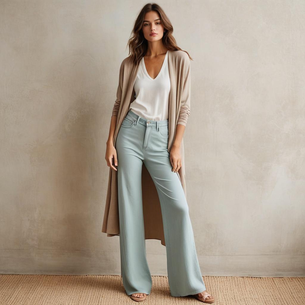 Confident Woman in Casual Elegant Outfit