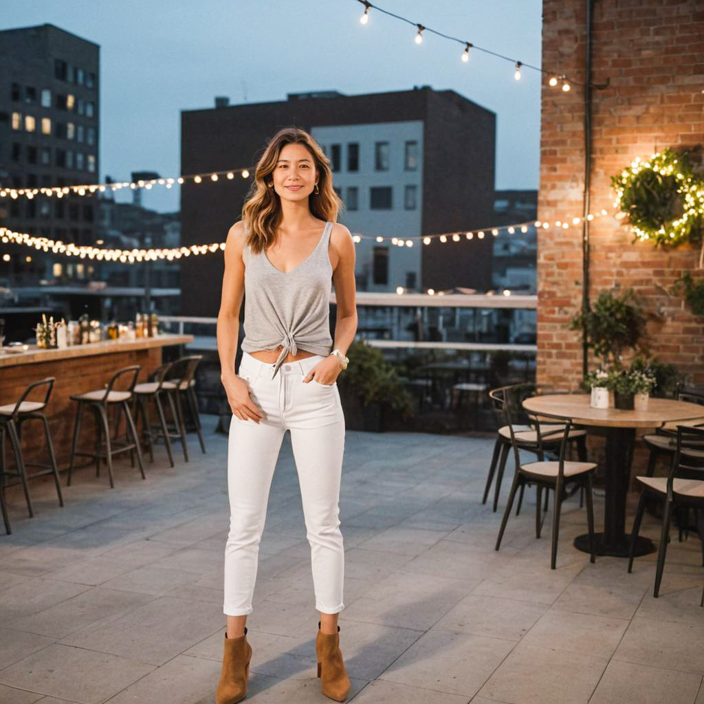 Chic Woman in Trendy Urban Setting