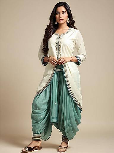 Woman in Dhoti Suit Salwar Cultural Fashion Photo