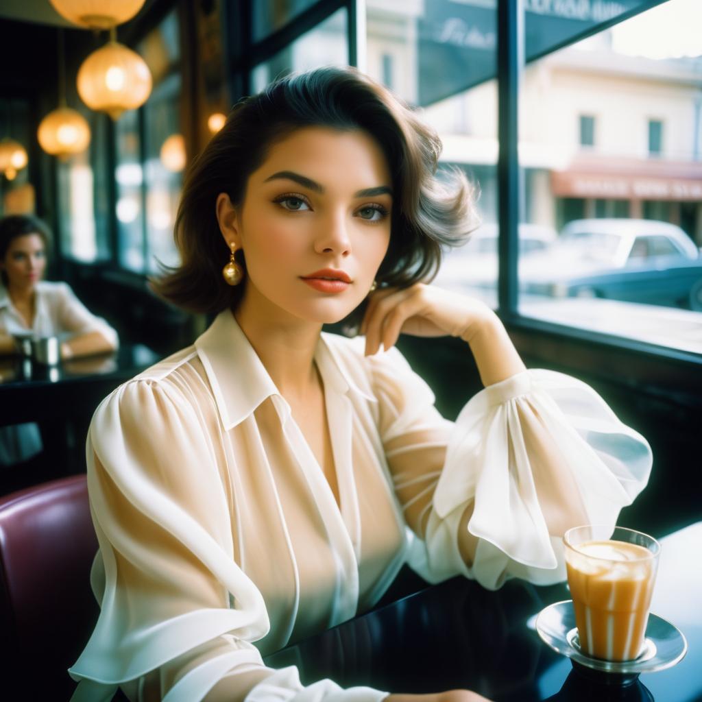 Sophisticated Woman in Stylish Café