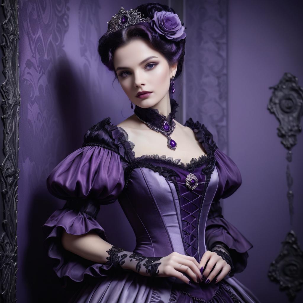 Elegant Vampire Costume in Purple Tones