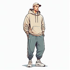 Young Man in Casual Streetwear