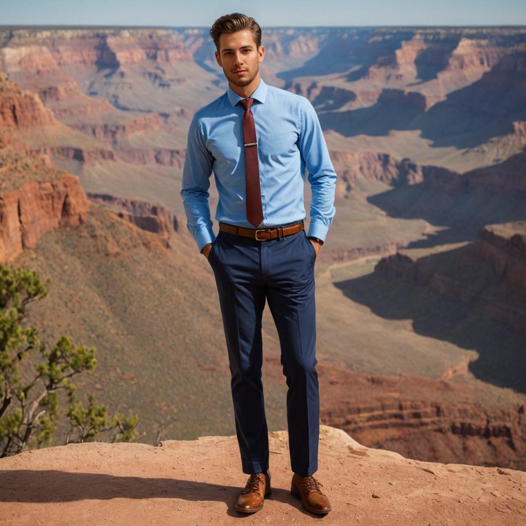 Stylish Man at Grand Canyon