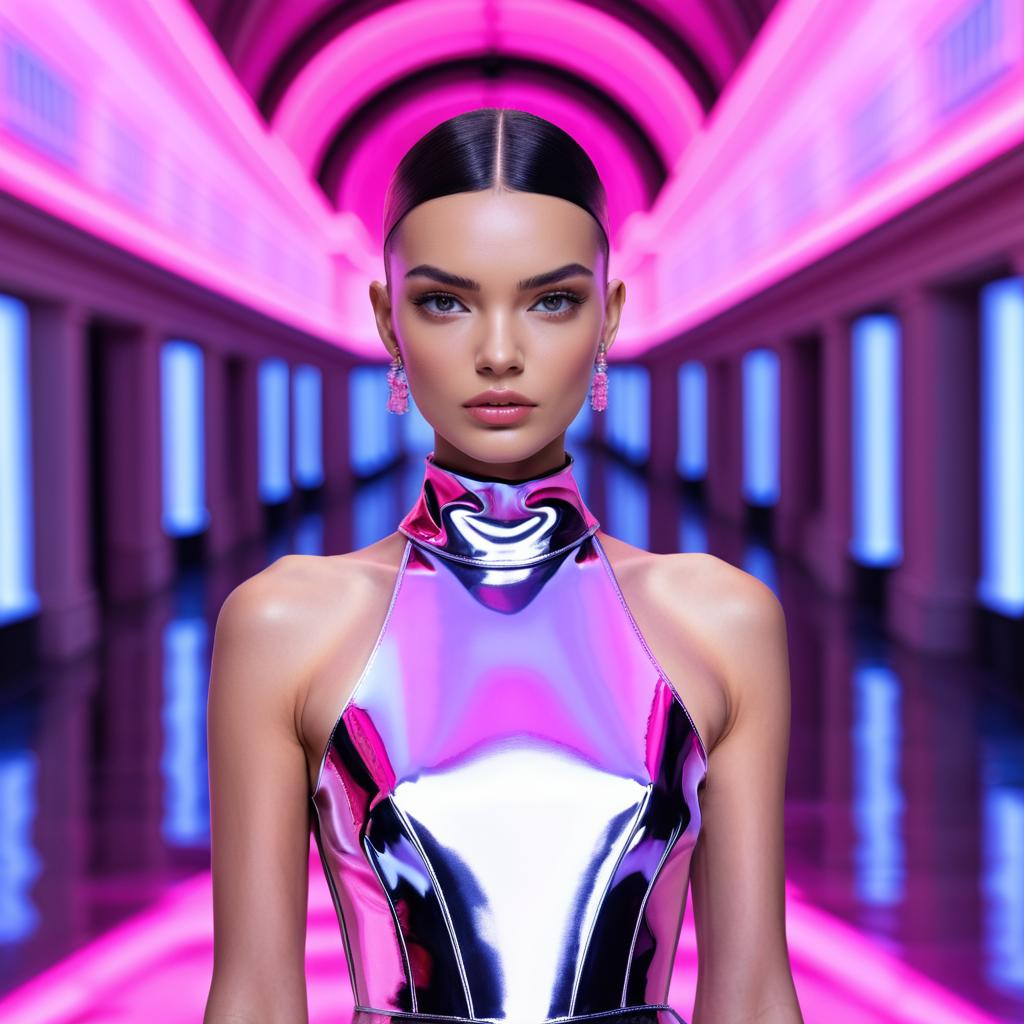 Futuristic Fashion Model at Le Grand Palais