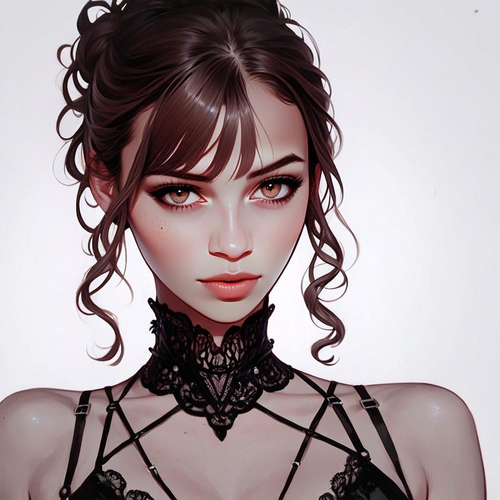 Gothic Lace Portrait of a Young Woman
