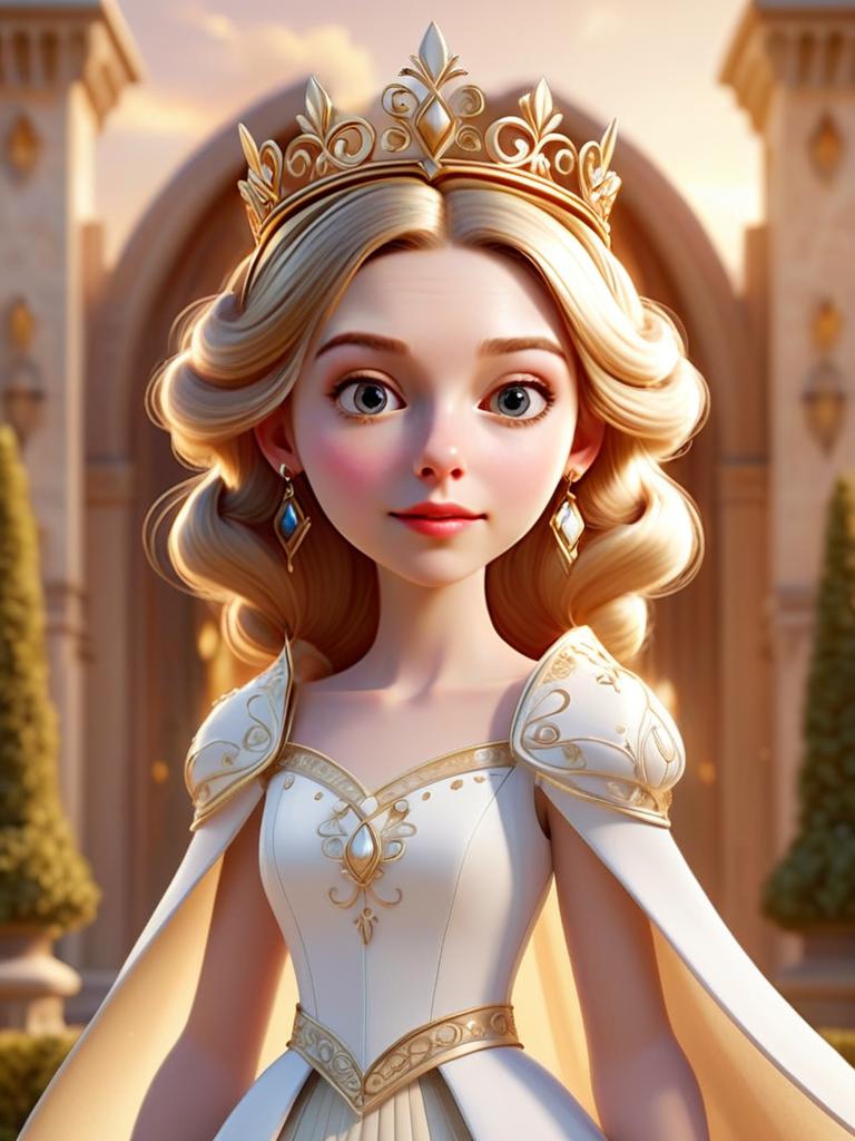 Elegant Young Queen in Intricate Gown Elegant Young Queen in Intricate Gown
